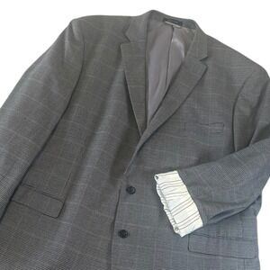 Lauren Ralph Lauren Men's Check Blazer Size 56L Plaid Gingham Suit Jacket Luxury